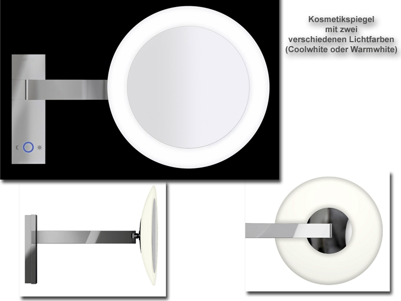 Kosmetikspiegel mit Lichtfarben in Warmlicht und Kaltlicht by Bavaria Bder-Technik GdbR