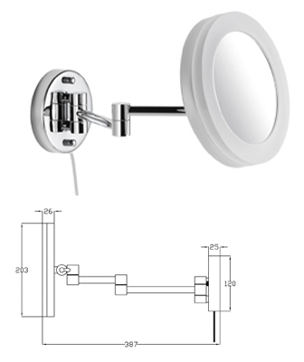 Kosmetikspiegel mit Vergrösserung als Wandspiegel beleuchtet mit LED by Bavaria Bäder-Technik.GdbR