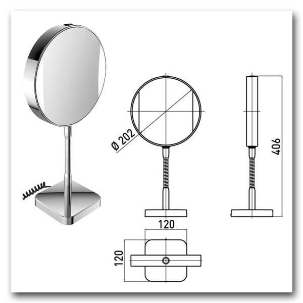 Kosmetikspiegel Rasierspiegel als Standmodell