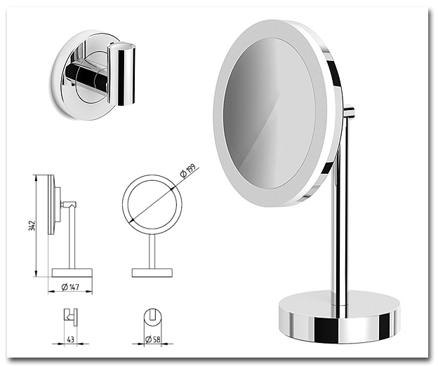 Kosmetikspiegel Wand und Standmodell