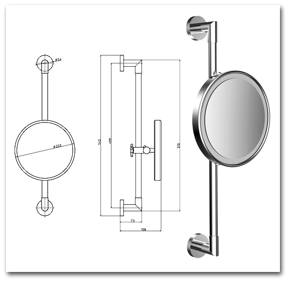 Kosmetikspiegel hhenverstellbar und beleuchtet by Bavaria Bder-Technik GdbR