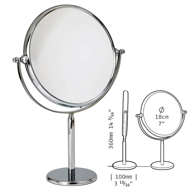 Kosmetex Tisch-Spiegel flexibel zum Stellen oder Hängen Schwarz Stellspiegel 13 x 19 cm