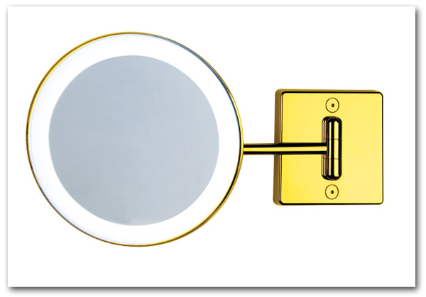 Kosmetikspiegel in der Farbe gold mit Beleuchtung by Bavaria Bder-Technik GdbR