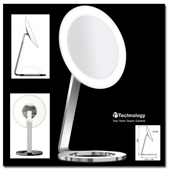 Kosmetikspiegel mit LED-Beleuchtung als Standspiegel by Bavaria Bäder-Technik GdbR