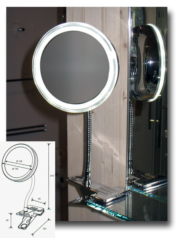 Kosmetikspiegel und Rasierspiegel mit Beleuchtung by Bavaria Bder Technik GdbR mit Batteriebetrieb