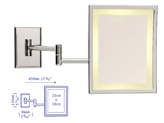 Schminkspiegel in der Oberflche messing mit Licht in eckiger Form by Bavaria Bder-Technik GdbR