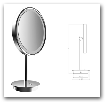 Standspiegel Kosmetikspiegel mit Vergrösserung und LED-Beleuchtung by Bavaria Bäder-Technik GdbR